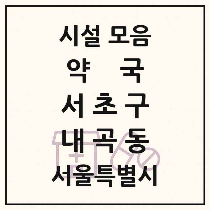 서울특별시 서초구 내곡동 약국 목록